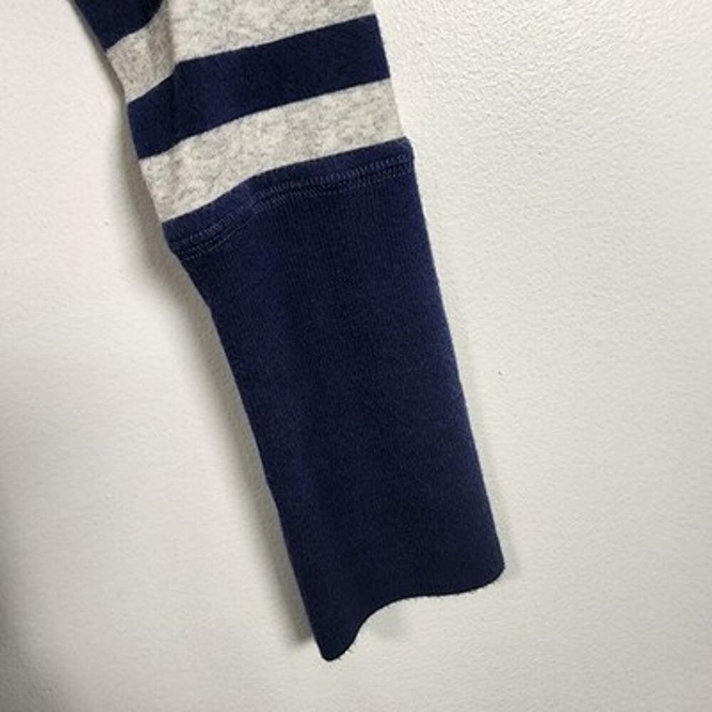 Abercrombie and Fitch Womens Top Blue Gray Striped Scoop Long Sleeve L Moose - Picture 5 of 12